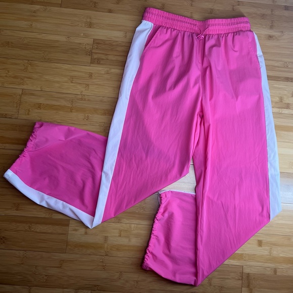 OTOS Activewear Womens Barbie Pink stripe Nylon W/Drawstring Ankle pants|Size:L - Picture 15 of 15
